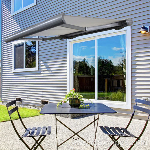 Full cassette electric motorized retractable awning